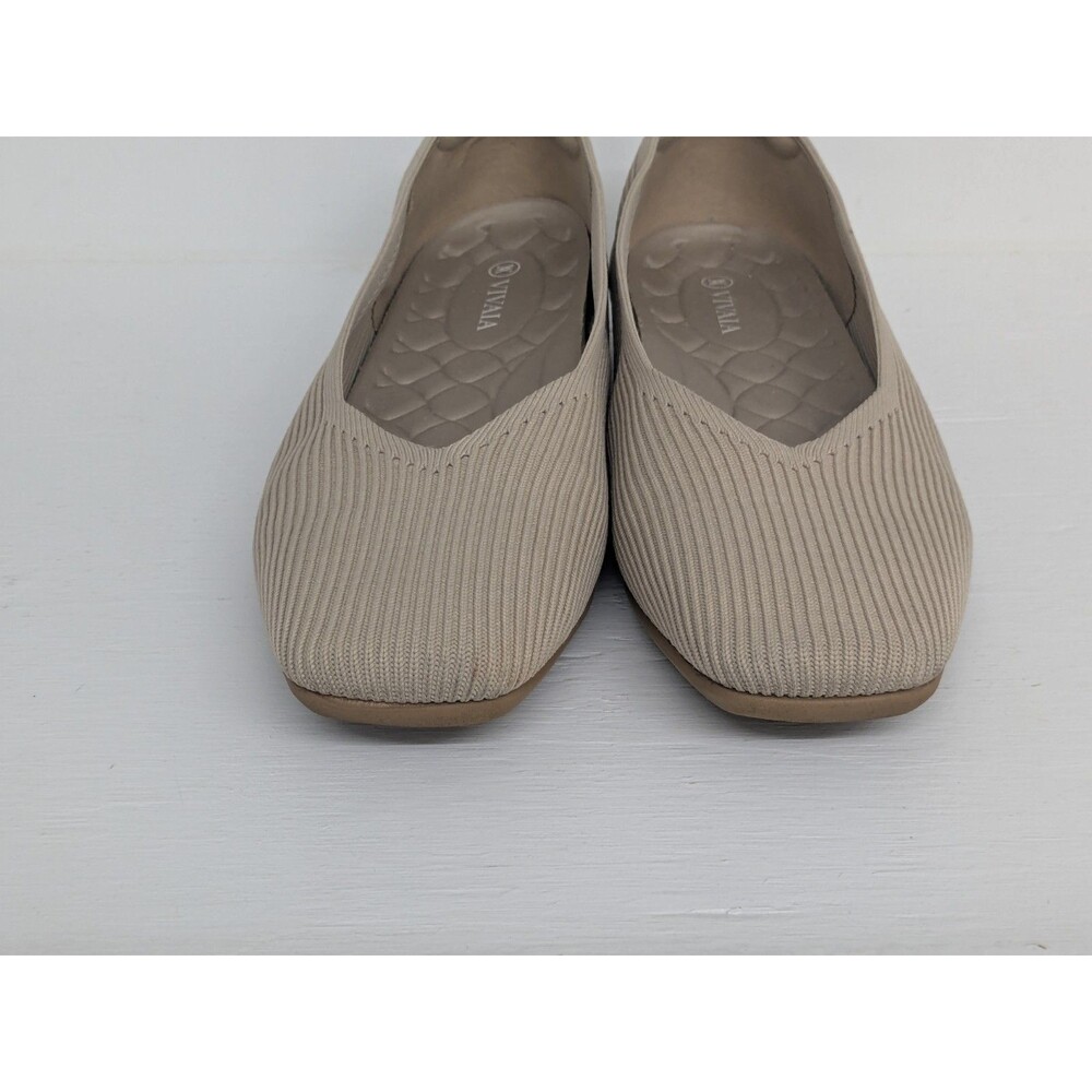 Vivaia Margot Walker Lightweight Square Toe V-Cut Flats-Golden Almond Sz 11 - Picture 3 of 10